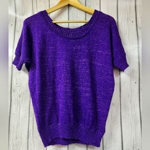 LEI purple knit shiny top